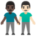 men holding hands, dark skin tone, light skin tone